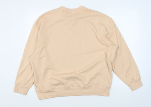 Adidas Beige Unisex Sweatshirt, Size 10 Cotton Pullover