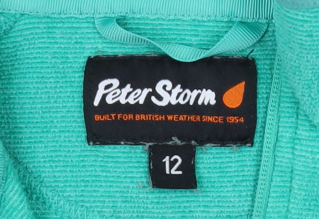 Peter Storm Women's Green Henley Sweatshirt, Size 12