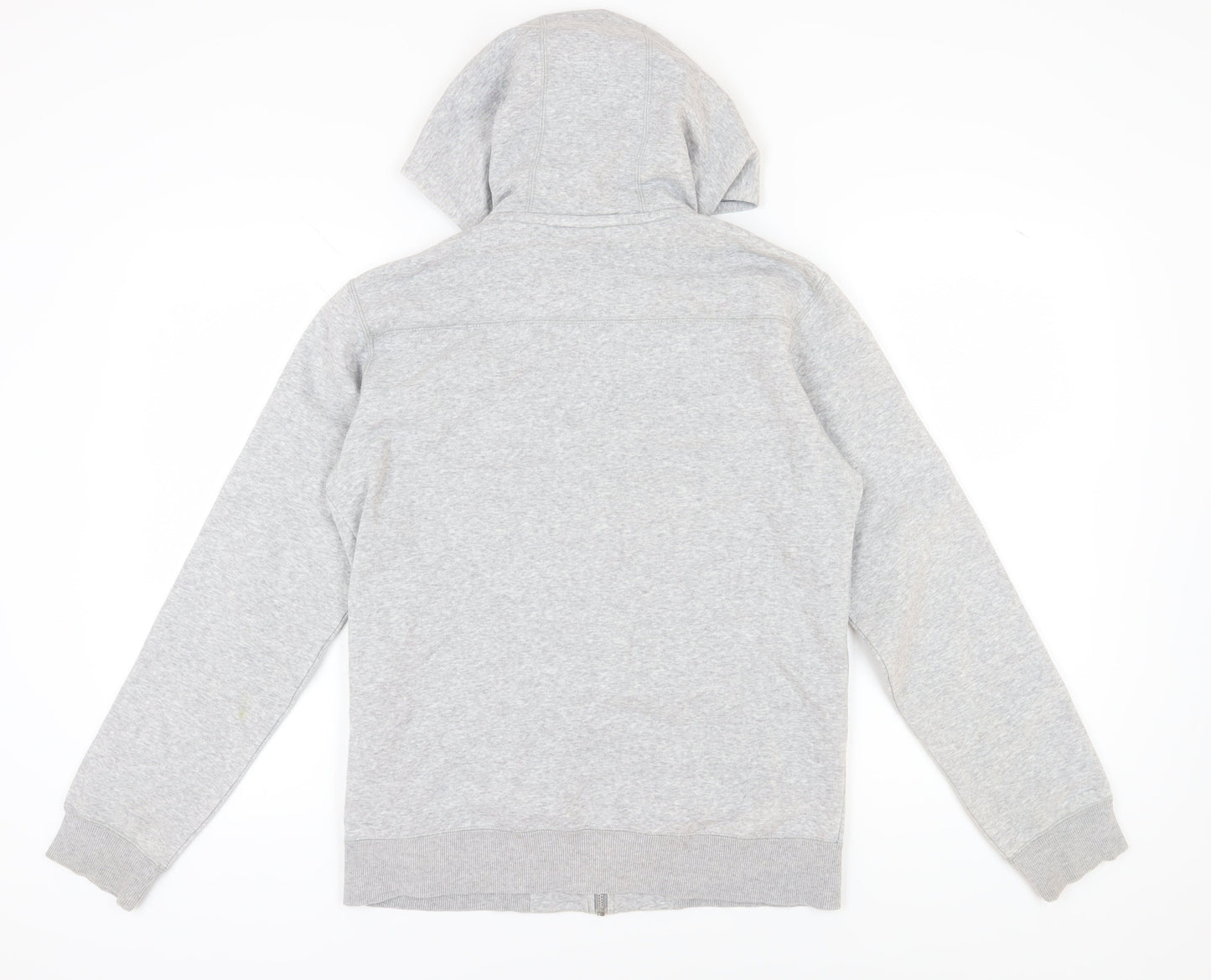 Adidas Men's Grey Full Zip Hoodie, S, Logo Accent