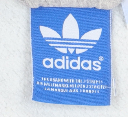 Adidas Men's Grey Full Zip Hoodie, S, Logo Accent