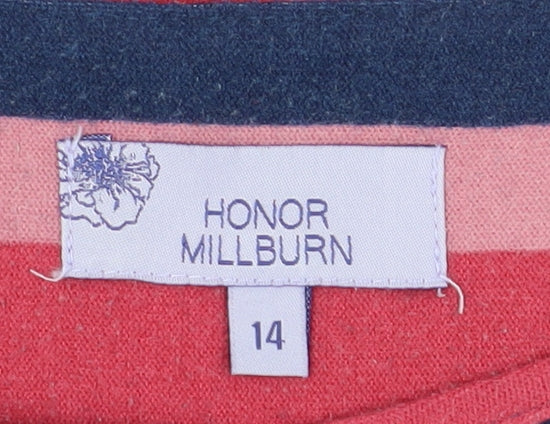 Close-up detail of Honor Millburn Women's Multicoloured Striped T-Shirt -, size 14