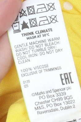 Brand and care label for Marks & Spencer Yellow Polka Dot Blouse -, size 16