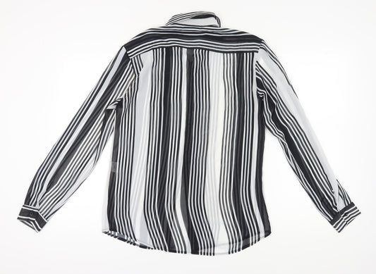 Unisex Adultss UK Size S Reclaimed Vintage Black Polyester Button-Up