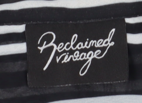 Reclaimed Vintage Unisex Black Striped Button-Up Shirt S