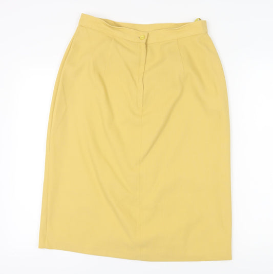C&A Women's Yellow Midi Pencil Skirt Size 18