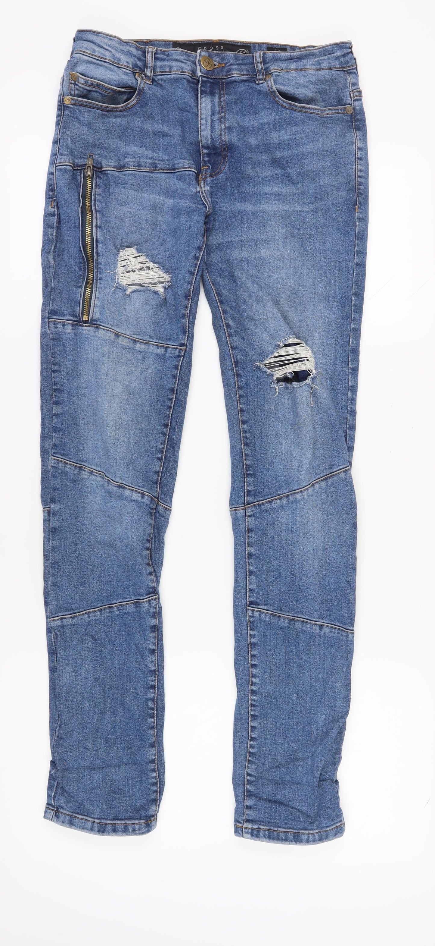 Cross Hatch Men's Blue Straight Jeans 30W 34L