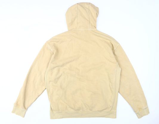 Reebok Men's Beige L Pullover Hoodie with Pockets