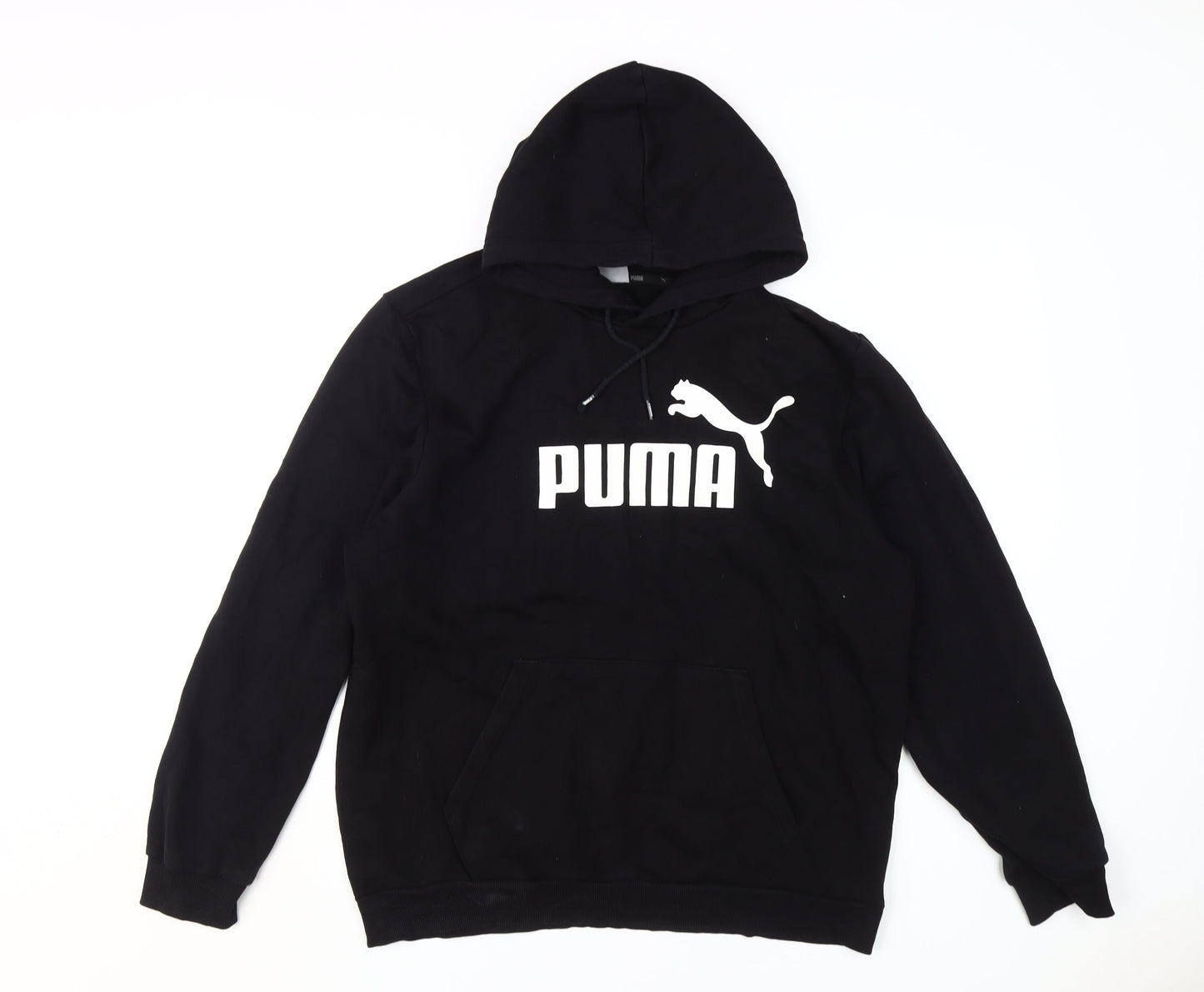 Puma Men's Black Pullover Hoodie, L, Logo Style