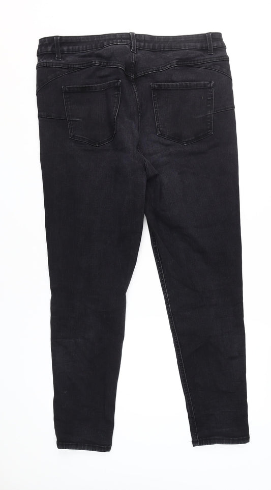 New Look Women's Black Skinny Jeans, Size XL, Dark Wash