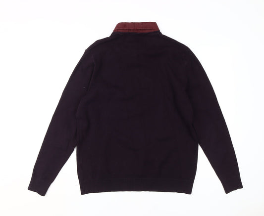 Jack Reid Men's Black V-Neck Pullover Jumper M