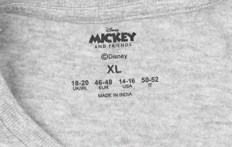 Disney Unisex Grey XL Mickey Sports Club T-Shirt