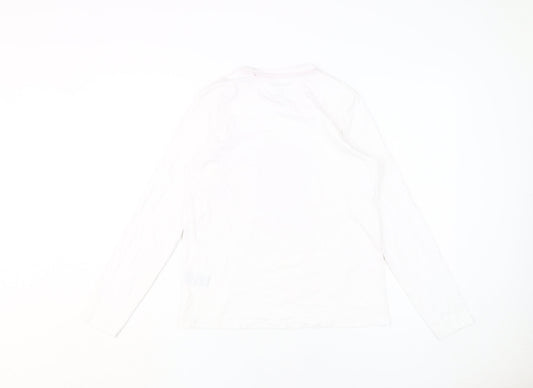 Womens UK Size 10 Threadbare White 100% Cotton T-Shirt