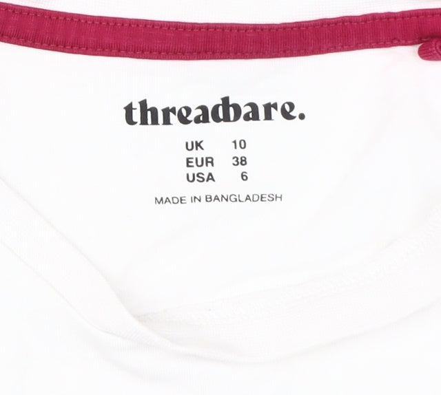 Threadbare Women's White Long Sleeve T-Shirt Size 10
