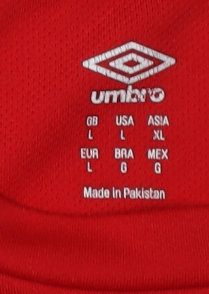 Umbro Men's Red T-Shirt, Size L, Jersey Gym & Training Top