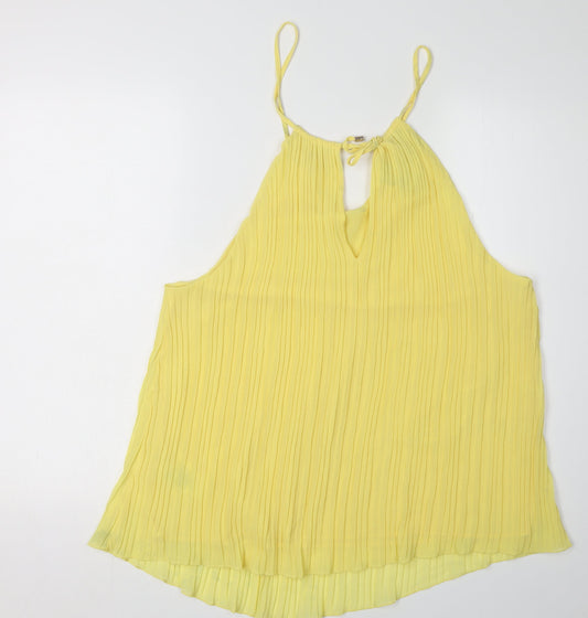 Womens UK Size 4 Ted Baker Yellow Polyester Blouse
