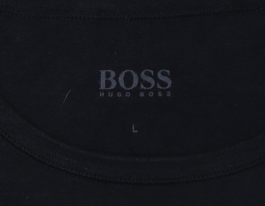 Hugo Boss Men's Black L Cotton Short Sleeve T-Shirt