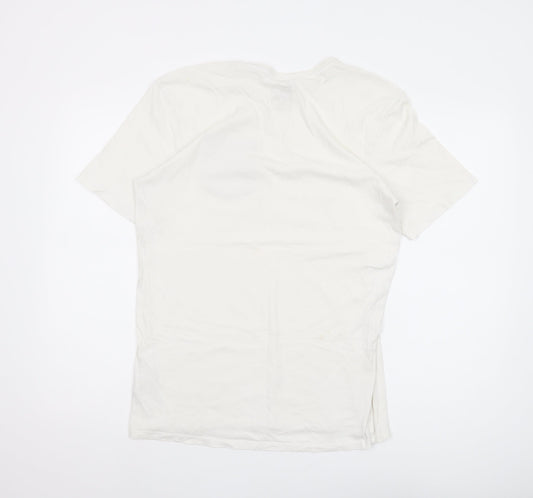 Nike Men's White Athletic Fit T-Shirt - Size M, Logo