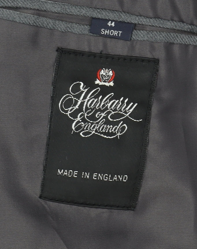 Harbarry of England Men's Grey Blazer, Size 44 Short, Regular Fit
