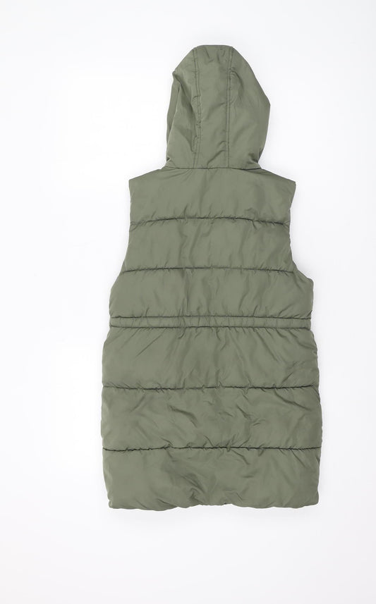 Next Girls Green Hooded Puffer Jacket, Size 8