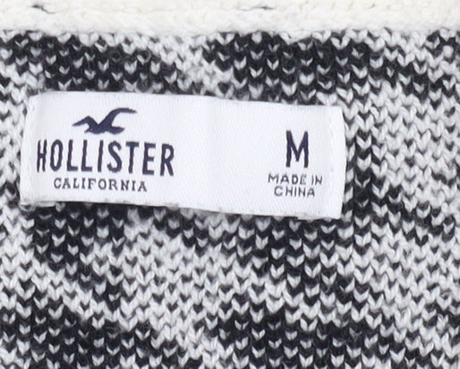 Hollister Women's Black Houndstooth Knit Vest M