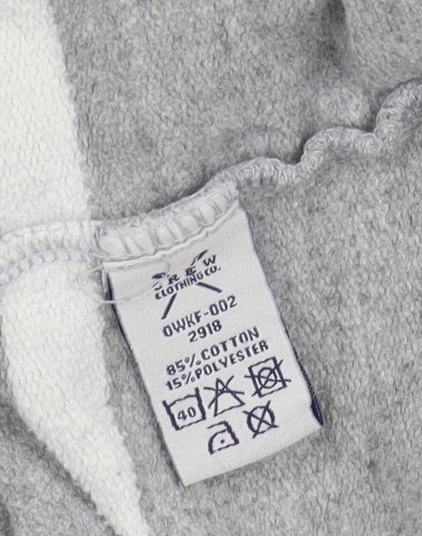 Crew Clothing Women's Grey Striped Henley Sweatshirt, Size 10