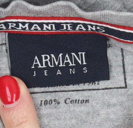 Armani Jeans Men's Grey S Solid Crew Neck T-Shirt