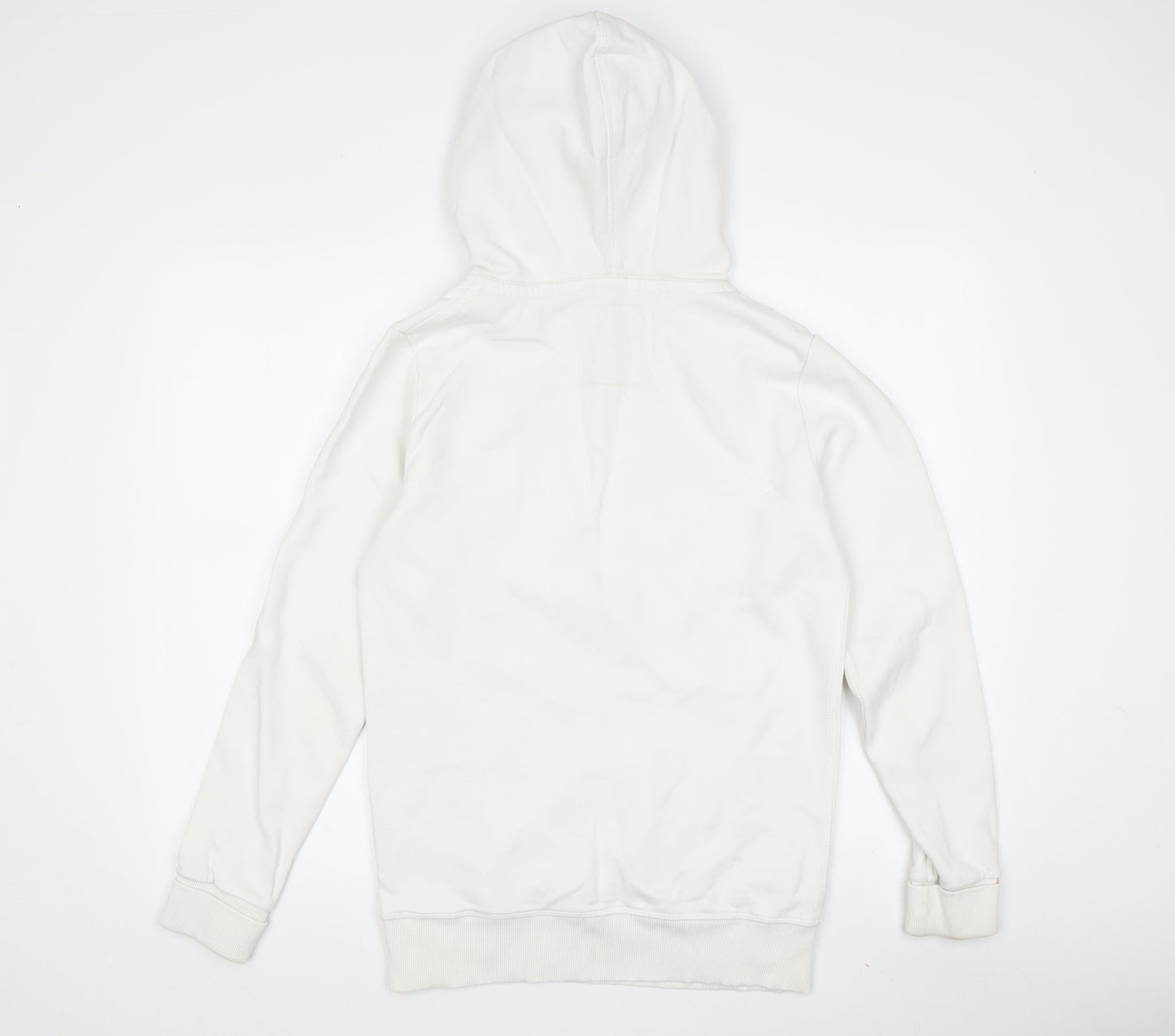 Superdry Unisex White Pullover Hoodie M Logo Casual