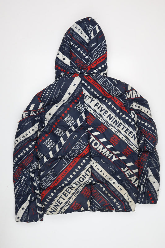 Tommy Jeans Women's Multicoloured Hooded Puffer Jacket S