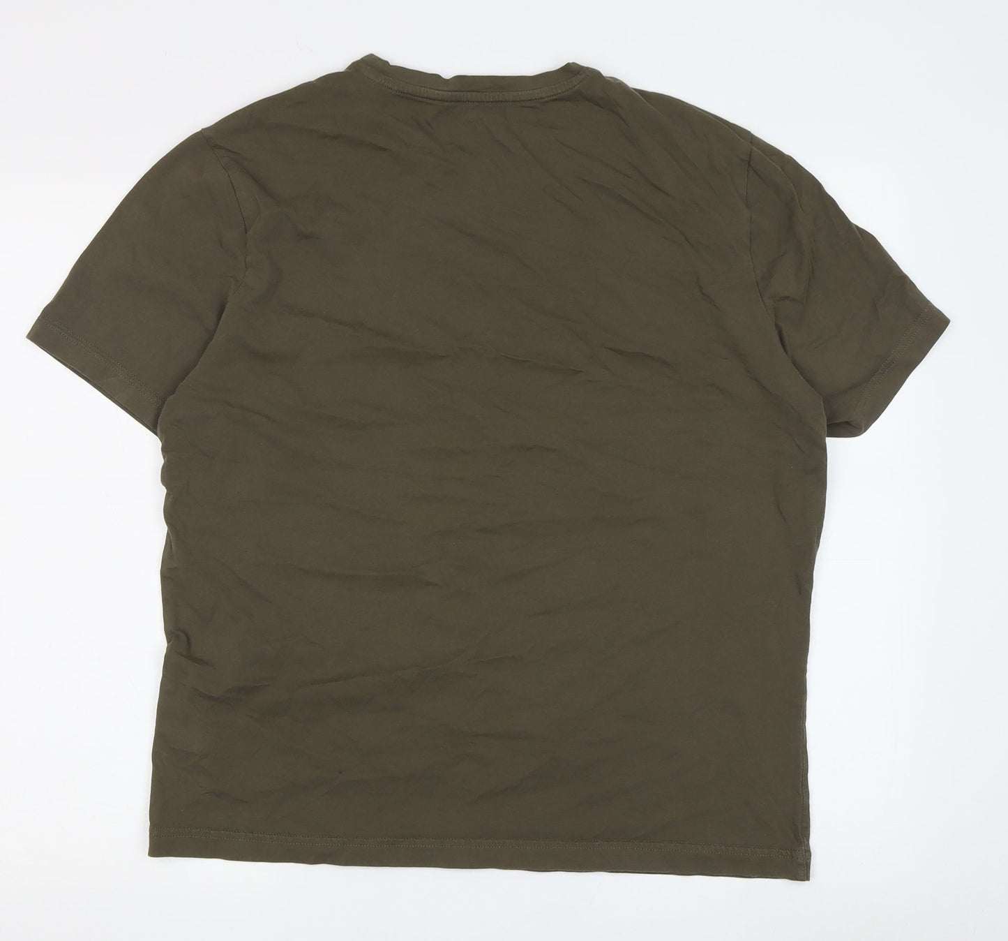 Reebok Men's Green Logo T-Shirt L Crew Neck