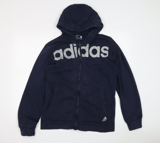 Adidas Men's Blue Full Zip Hoodie - Size M - Sportswear