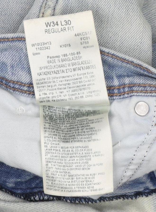 Wrangler Men's Light Blue Regular Fit Jeans 34