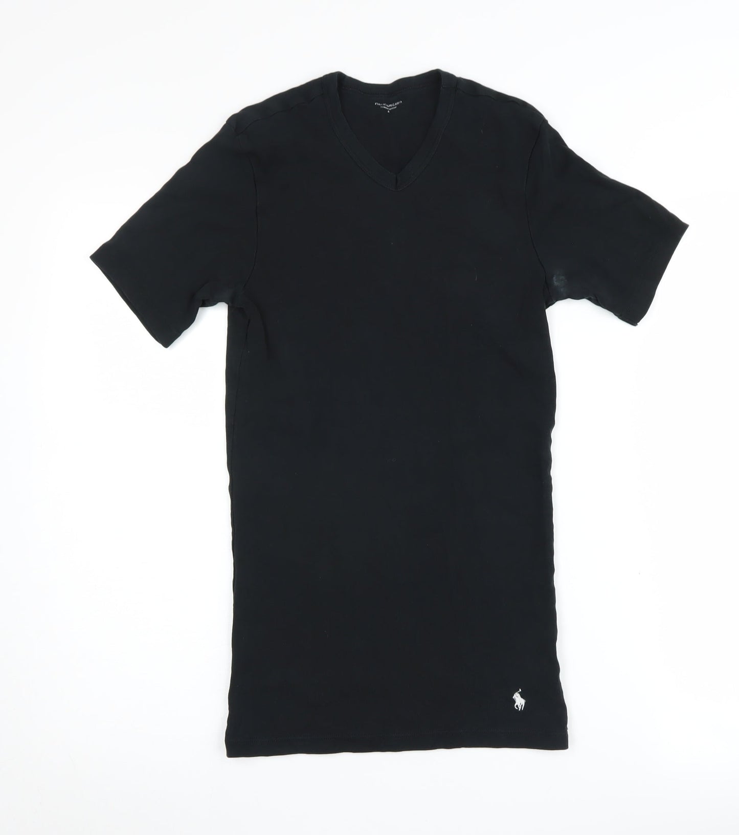 Polo Ralph Lauren Women's Black V-Neck T-Shirt, Size S
