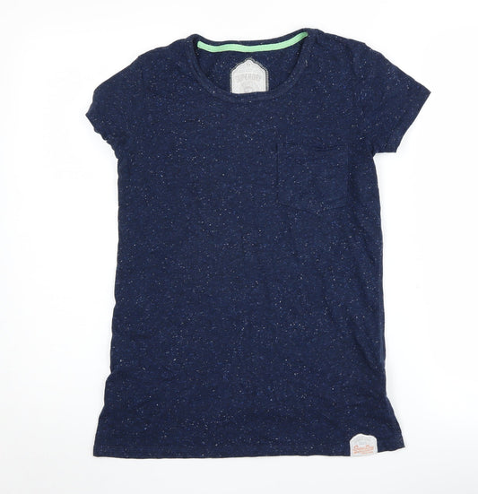 Mens UK Size XS Superdry Blue Cotton Blend T-Shirt