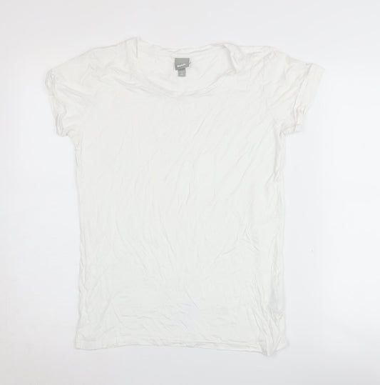 Womens UK Size XS Bench White Viscose T-Shirt
