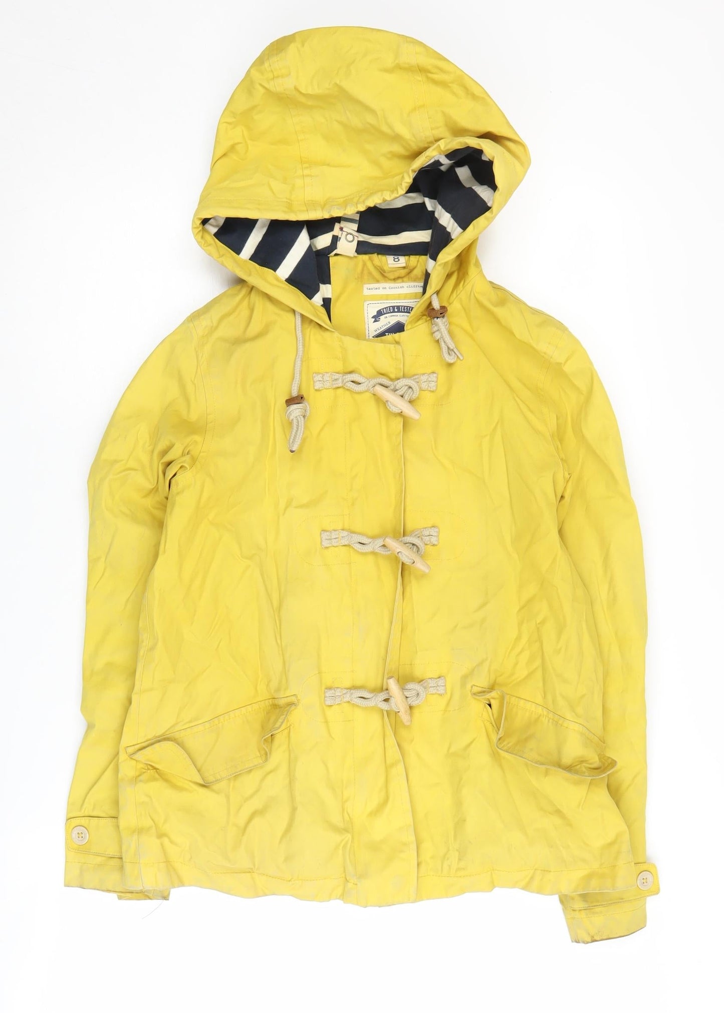Seasalt Women's Yellow Hooded Rain Coat, Size 8