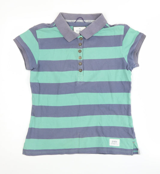 Berghaus Women's Multicoloured Polo Shirt Size 12 - Casual Striped