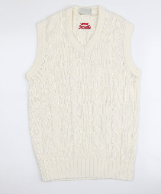 Slazenger Men's Ivory Cable-Knit Vest - Size S