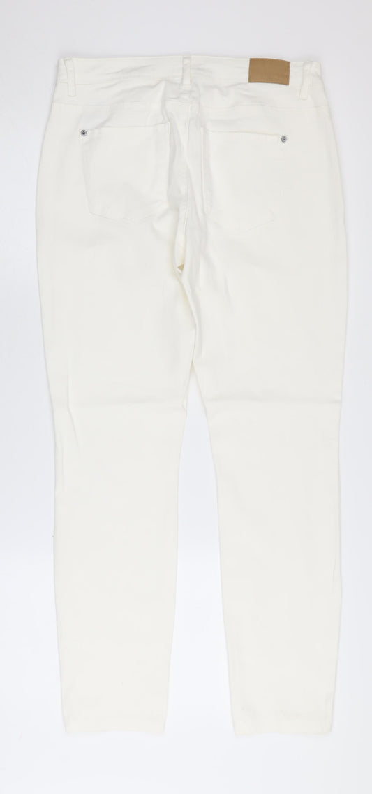 Jacqueline de Yong Women's White Straight Jeans L