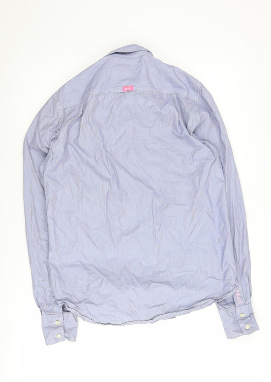 Superdry Men's Blue Striped Shirt M Long Sleeve