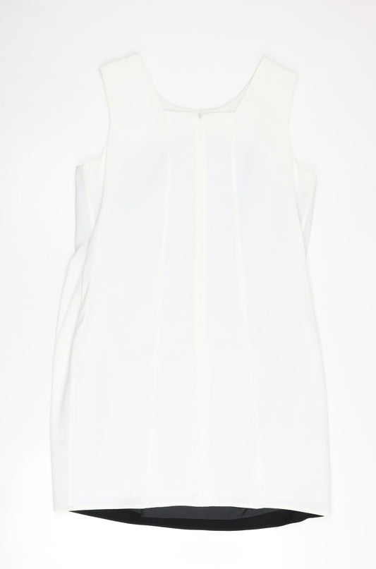 Jeff Banks Women's White Shift Dress Size 14