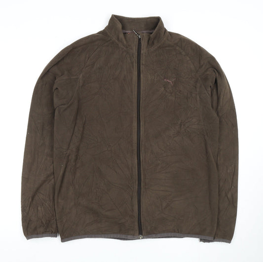 Puma Men's Brown Fleece Jacket M Full Zip