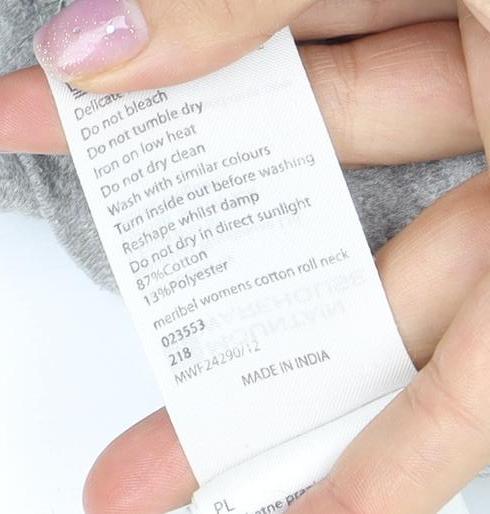 Mountain Warehouse Women’s Grey Roll Neck T-Shirt Size 16