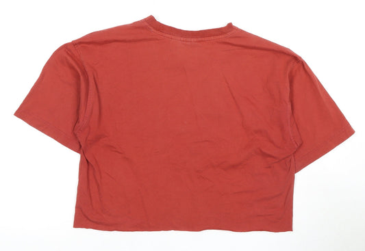 Womens UK Size S PUMA Red Cotton T-Shirt