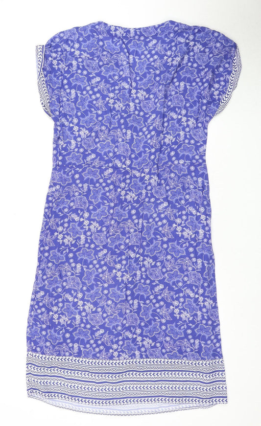Laura Ashley Women’s Blue Floral Shift Dress Size 8