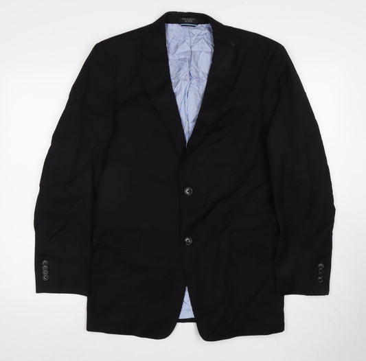 Tommy Hilfiger Men's Black Wool Blazer Jacket Size 38R