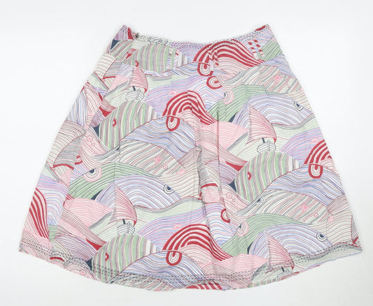 White Stuff Women's A-Line Multicoloured Skirt, Size 8