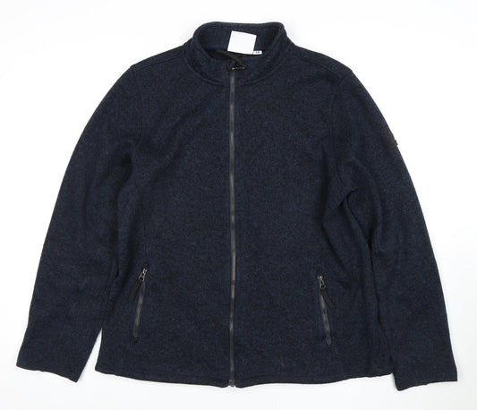 Tog24 Women's Blue Basic Jacket Size 14 Zip Detail