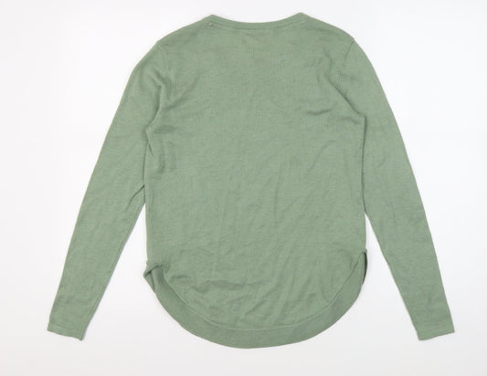 Fat Face Women's Green Crew Neck Pullover Jumper Size 6
