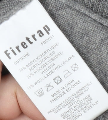 Firetrap Men's Grey Roll Neck Pullover Jumper - Large