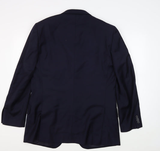 T.M Lewin Men's Blue Blazer Size 40R Regular Wool